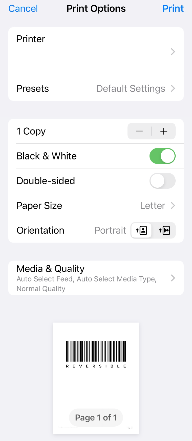 print measurable bar on iOS